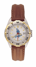 Diamond Earrings Jewelry - Los Angeles Dodgers MLB All Star Watch With Leather Band - Women's