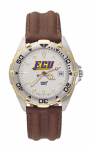 East Carolina Pirates ECU with Sword All Star Watch with Leather Band Mens