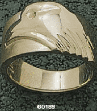 "Eagle" Mens Ring Size 10 1/2 - 14KT Gold Jewelry