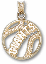 San Francisco Giants Pierced Giants Baseball Pendant - 14KT Gold Jewelry