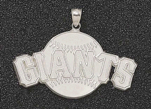 San Francisco Giants Giant 2 1/4 W x 1 1/4 H Giants with Baseball Pendant - 14KT Gold Jewelry