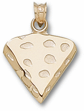 Green Bay Packers Cheese Wedge 5/8 Pendant - 14KT Gold Jewelry