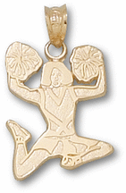 Jumping Cheerleader Pendant 14KT Gold Jewelry
