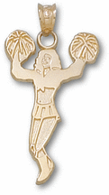 Standing Cheerleader Pendant - 14KT Gold Jewelry