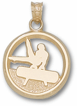 Platinum Promise Rings - Gymnast On Pommel Horse Silhouette Pendant - 14KT Gold Jewelry