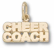 "Cheer Coach" 1/4" Charm - 14KT Gold Jewelry
