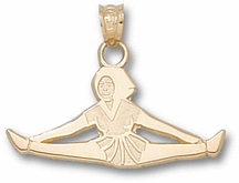 Toe Touch Cheerleader Pendant 14KT Gold Jewelry