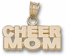 Garnet And White Gold Rings - Cheer Mom 5/16 Pendant - Sterling Silver Jewelry
