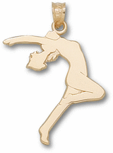 "Standing Dancer Silhouette" Pendant - 14KT Gold Jewelry