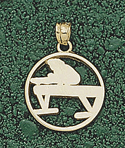 "Gymnast on Vaulting Horse Silhouette" Pendant - 14KT Gold Jewelry