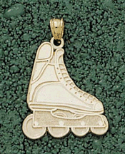 Initial Rings - In-Line Skate 3/4 Pendant - Sterling Silver Jewelry