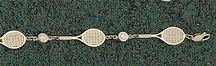 Tennis Racquet 7 1/2 Bracelet with 5 .10 Diamonds - 14KT Gold Jewelry