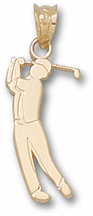 'Male Golfer Swinging' Pendant - 14KT Gold Jewelry