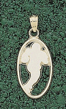 Gold Crosses - Oval Football Running Back Silhouette Pendant - Sterling Silver Jewelry