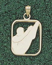 "Diver in Pike Silhouette" Pendant - 14KT Gold Jewelry