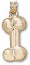 Polished "Dawg Bone" 3/4" Pendant - 14KT Gold Jewelry