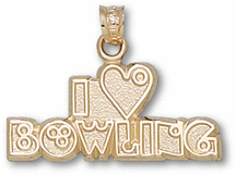 "I Love Bowling" Pendant - 14KT Gold Jewelry