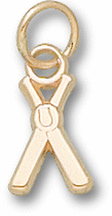 Crossed Bats with Baseball 12 Pendant 14KT Gold Jewelry