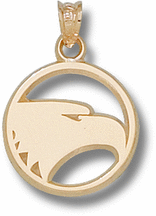 Georgia Southern Eagles Pierced Round Eagle Face 58 Pendant 14KT Gold Jewelry