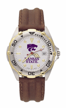 Kansas State Wildcats Kansas St with PCat All Star Watch with Leather Band Mens