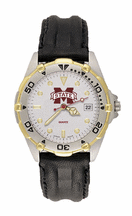 Mississippi State Bulldogs M State All Star Watch with Leather Band Mens
