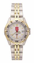 North Carolina State Wolfpack "S" All Star Watch with Stainless Steel Band - Womens
