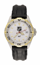 NHL Shield All Star Watch with Leather Band - Mens from Logo Art