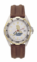 San Diego Padres MLB All Star<SMALL><SUP>TM</SUP></SMALL> Watch with Leather Band - Men's