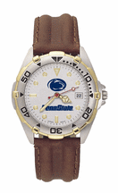 Penn State Nittany Lions Penn State with Lion Head All Star Watch with Leather Band Mens