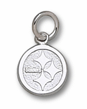 Pittsburgh Steelers "Steelers Logo" 3/8" Charm - Sterling Silver Jewelry