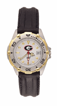 G All Star Watch with Black Leather Band Womens