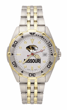 Missouri Tigers MO with Tiger Head All Star Watch with Stainless Steel Band Mens