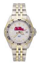 Mississippi Ole Miss Rebels Ole Miss All Star Watch with Stainless Steel Band Mens