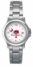 South Carolina Gamecocks NCAA Palm Moon Womens Chrome Varsity Watch with Stainless Steel Strap