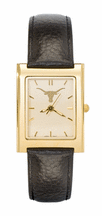 Texas Longhorns Gold Plated Womens Elite Dress Watch with Leather Strap