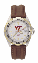 Virginia Tech Hokies VT All Star Watch with Leather Band Mens