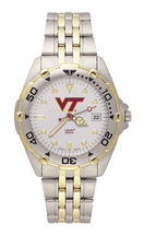 Virginia Tech Hokies VT All Star Watch with Stainless Steel Band Mens