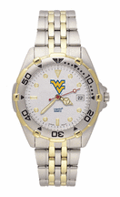 West Virginia Mountaineers WV All Star Watch with Stainless Steel Band Mens