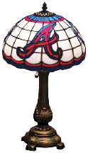 Atlanta Braves Stained Glass Table Lamp
