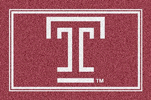Temple Owls "T" 22" x 33" Team Door Mat