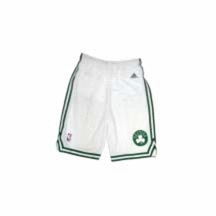 Boston Celtics Youth Replica Adidas NBA Basketball Shorts Home White