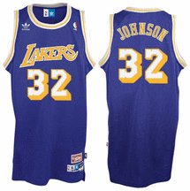 Magic Johnson Los Angeles Lakers Retro Swingman Purple Jersey With #32 from Adidas