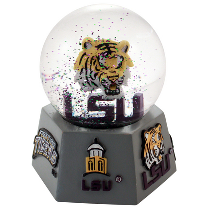 LSU Tigers Logo Musical Water Globe with Hexagonal Base