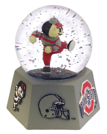 Ohio State Buckeyes Mascot Musical Water Globe with Hexagonal Base