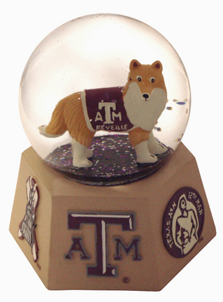 Texas A&M Aggies Mascot Musical Water Globe with Hexagonal Base