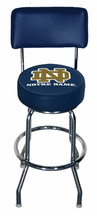 Notre Dame Fighting Irish Chrome / Vinyl Single Rung Bar Stool with Backrest