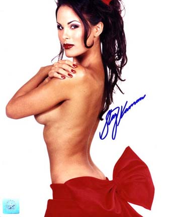 Stacy Kamano Autographed Red Bow 8 x 10 Color Photograph  (Unframed)
