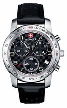 Alpine Swiss Rallye Mens Watch with Charcoal Dial and Black Leather Strap by Wenger174 Maker of the Genuine Swiss Army Knife