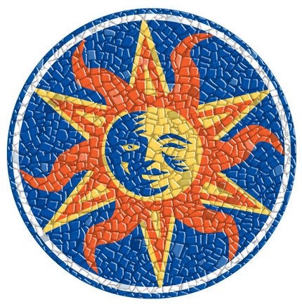 Small 10.5 Inch Round Pool Art - Sun (Set of Two Emblems)