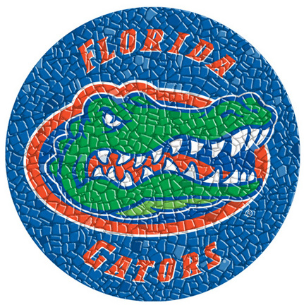 Mini 7 Inch Round Pool Art - Florida Gators NCAA Team Logo (Set of Four Emblems)